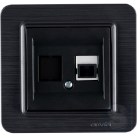 Розетка с портом для оптоволоконного кабеля, оптическая розетка Arvia Electric Lavin Черный матовый (21 25 4007 252)